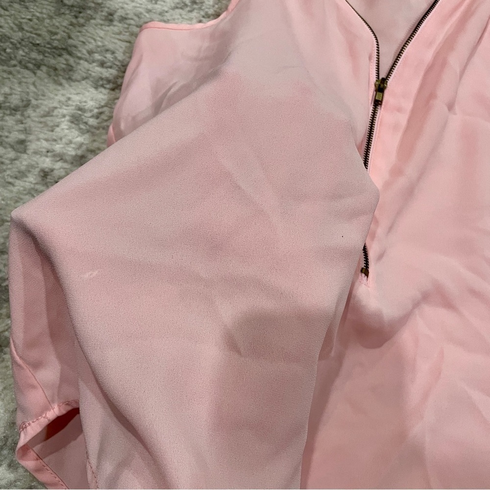 Ambiance Light Pink Zip Up Tank Top - Picture 6 of 9